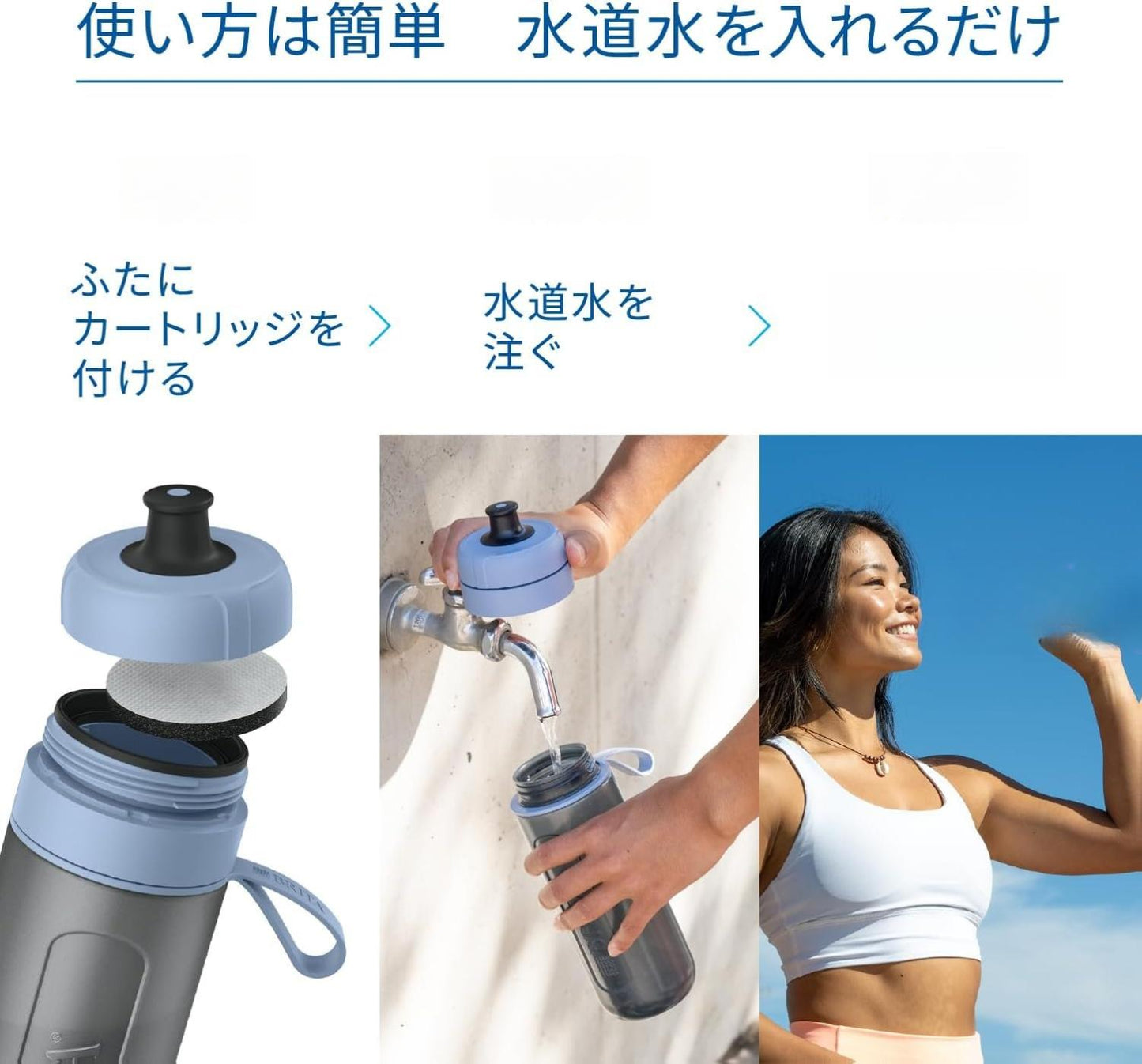ブリタ浄水器 水筒型 カートリッジ2個付
