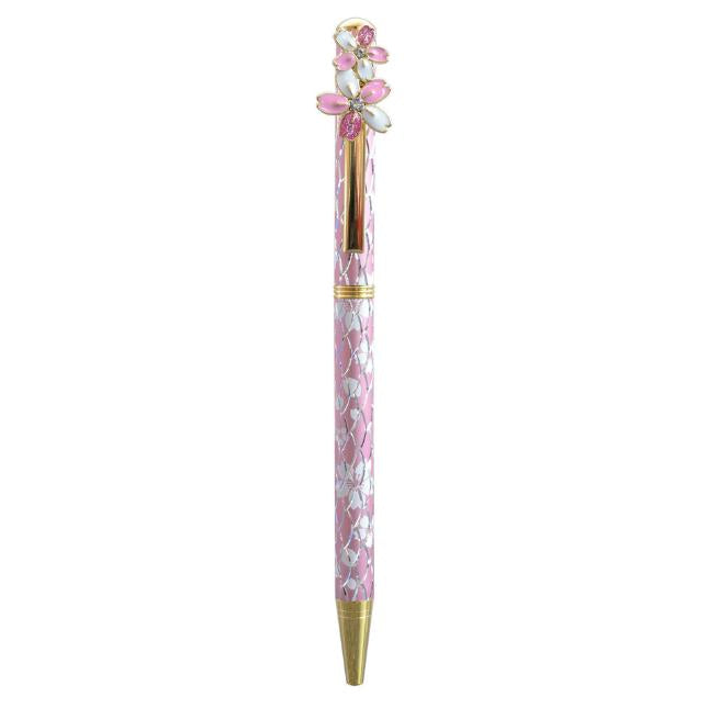 桜のキラキラボールペン（ピンク） 書くたびときめくサクラのボールペン アルミ製