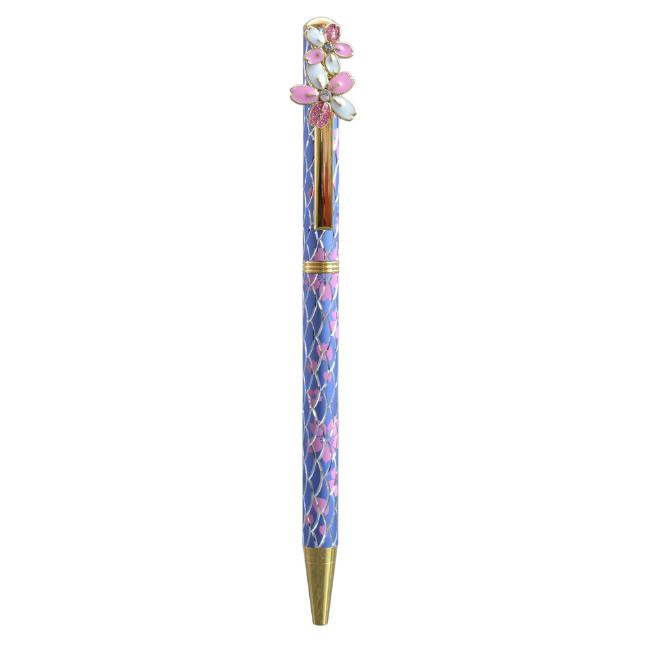桜のキラキラボールペン（パープル） 書くたびときめくサクラのボールペン アルミ製