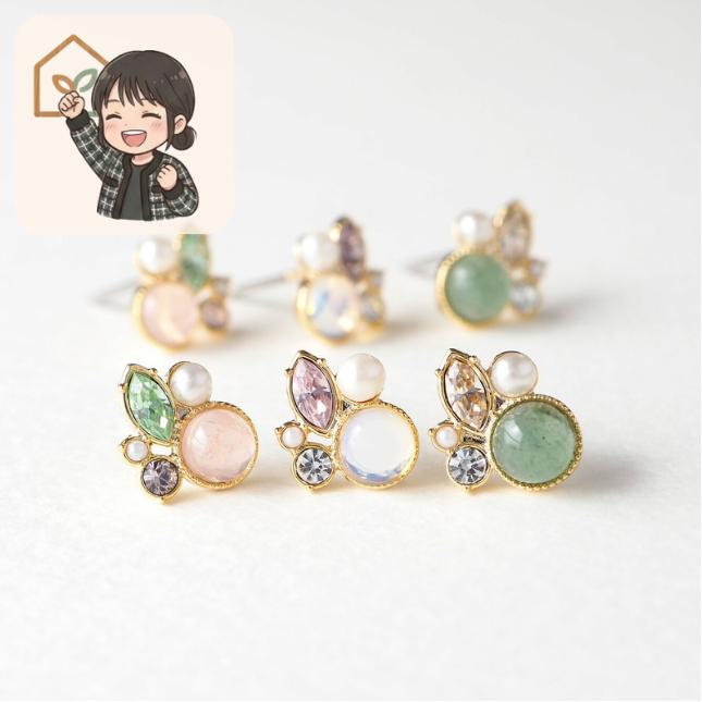 ジュエリーチタンポストピアス 耳元でキラめく贅沢な華やぎ